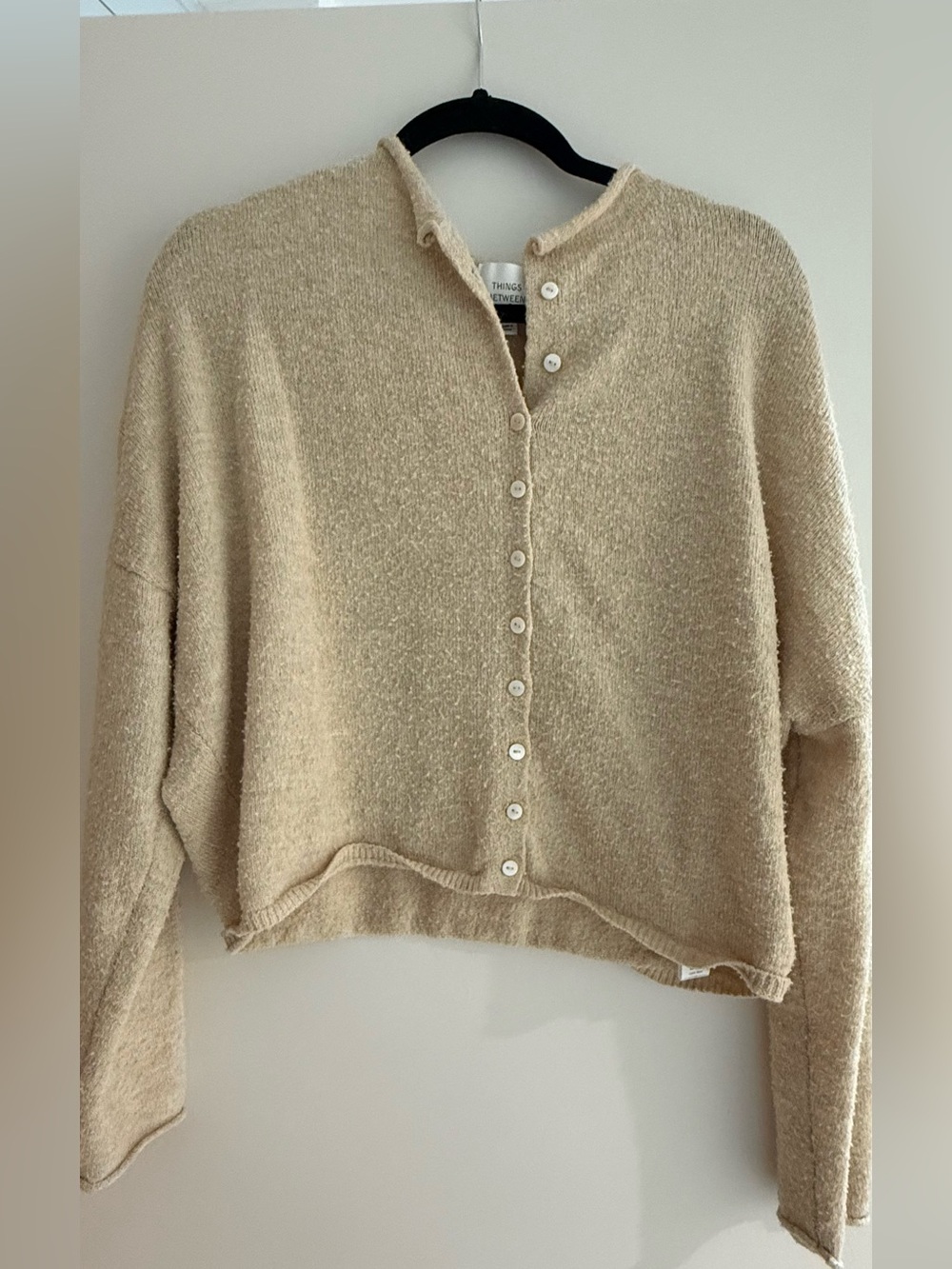 Creamy Brown Button-Up Sweater